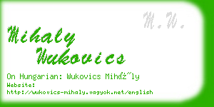 mihaly wukovics business card